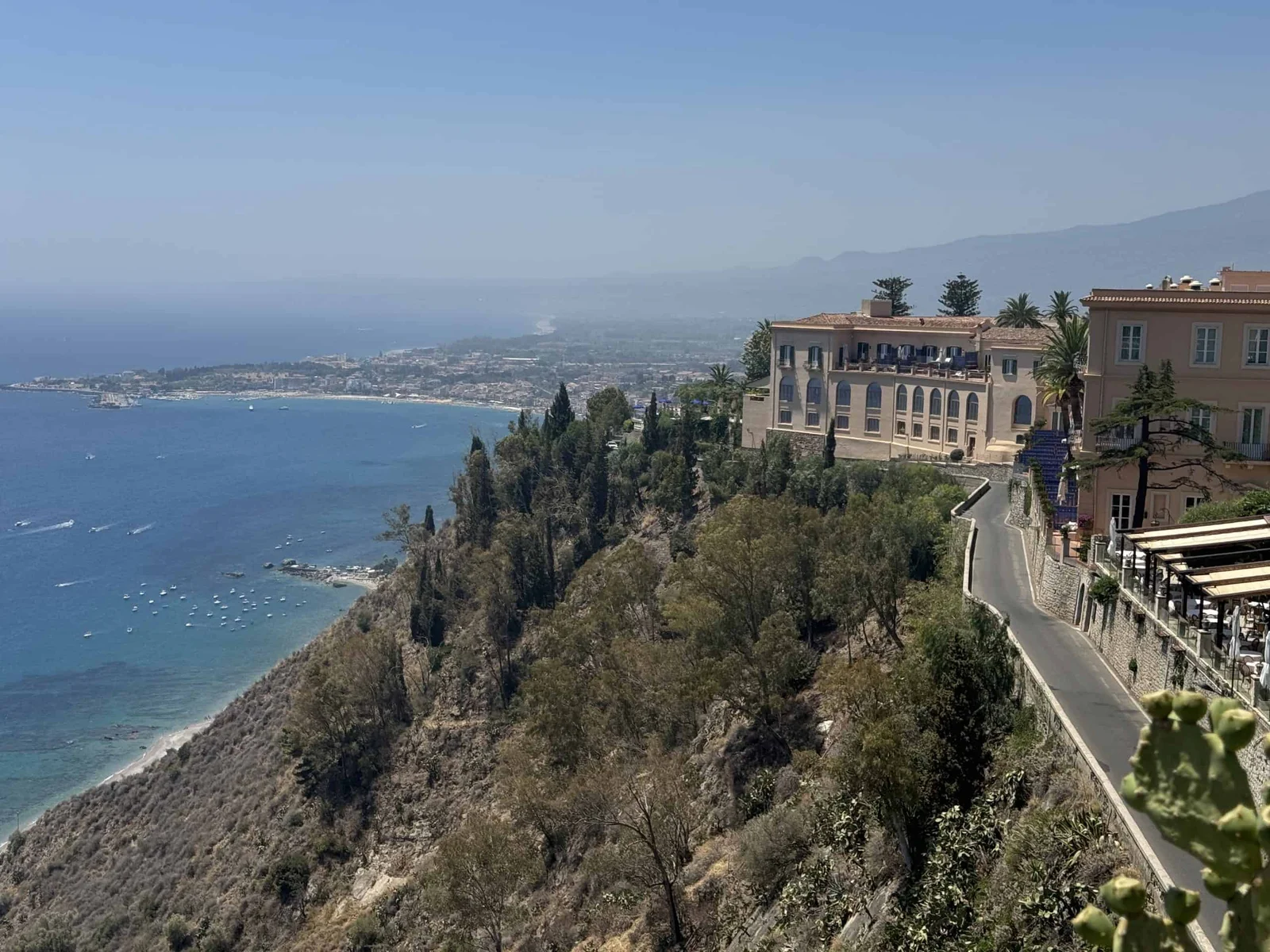 Coastal road with luxury villas
