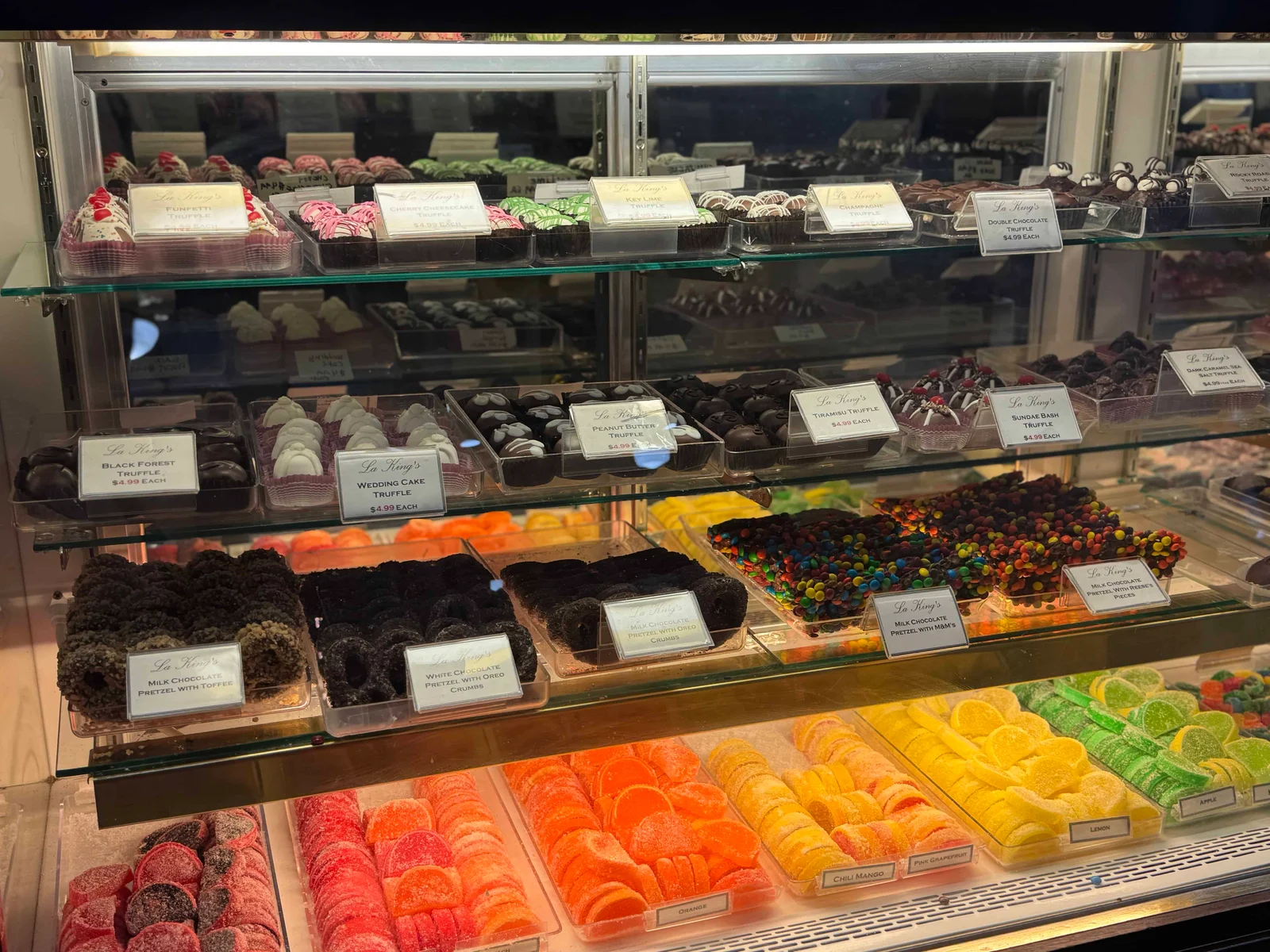 Display case with assorted sweets