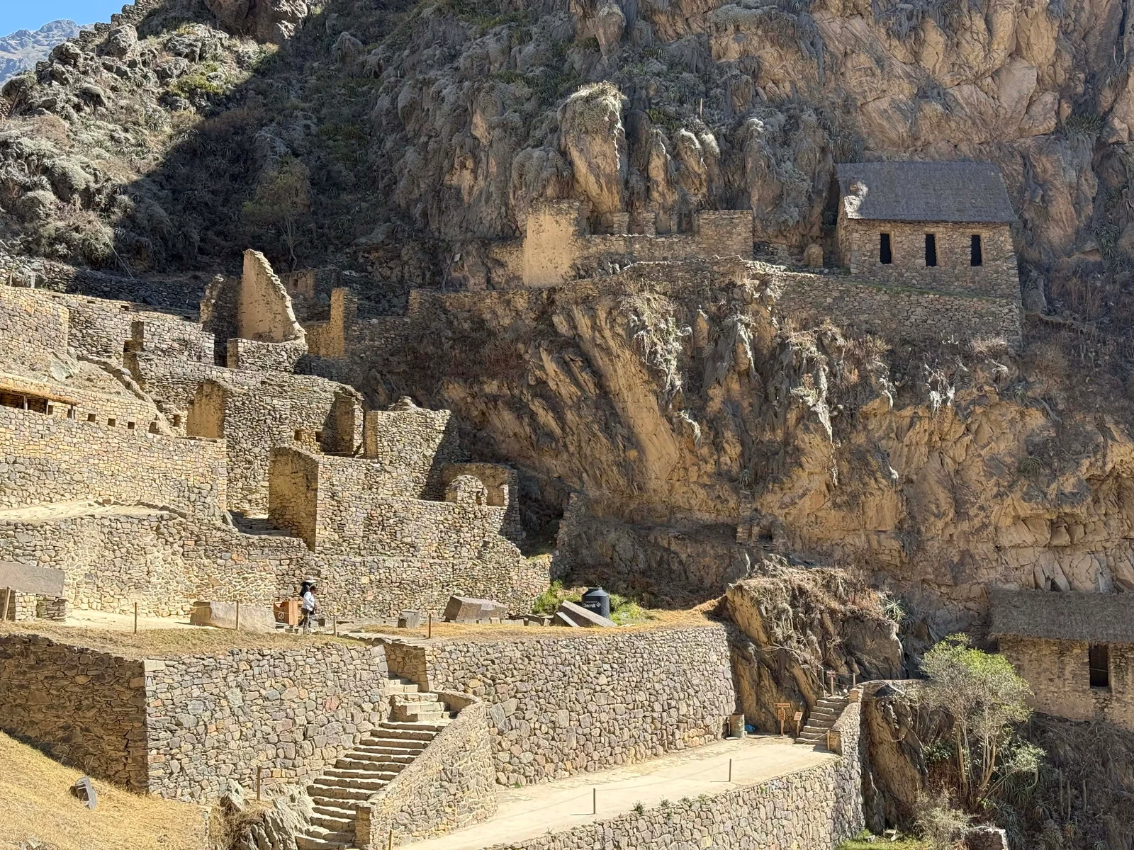 Ancient stone ruins on mountainside