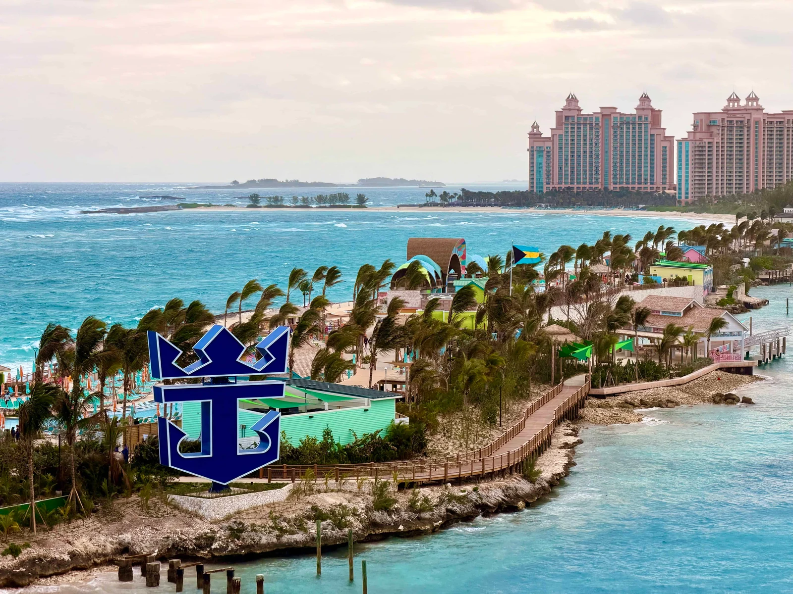 Bahamas resort with large anchor