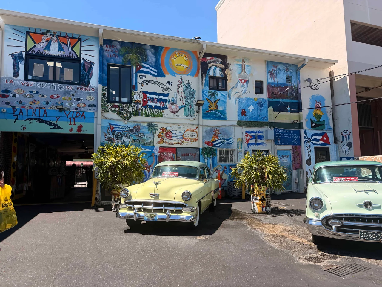 Colourful mural on building facade