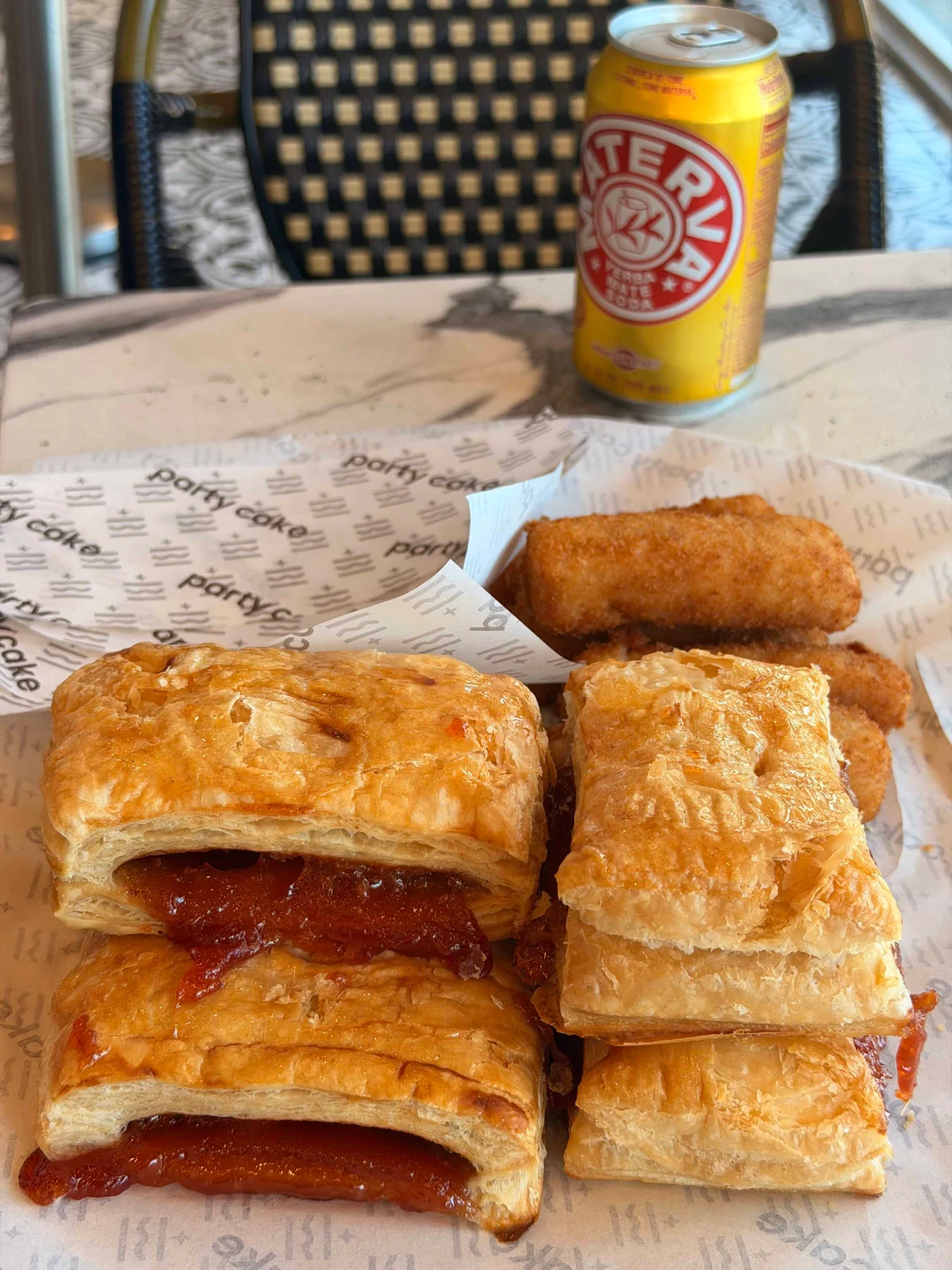 Pastries with guava filling and croquettes