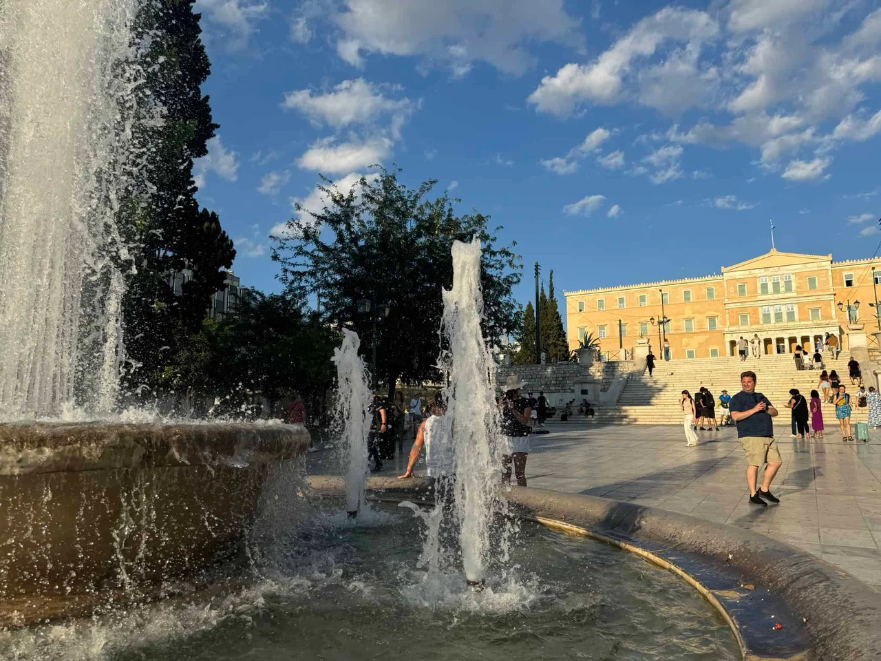 Celebrity Xcel Med — fountain, sky, cloudy