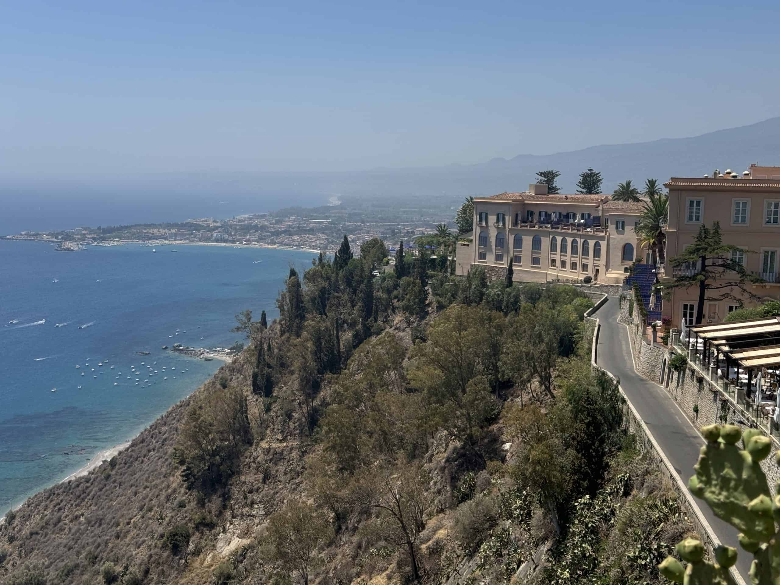 Coastal road with luxury villas