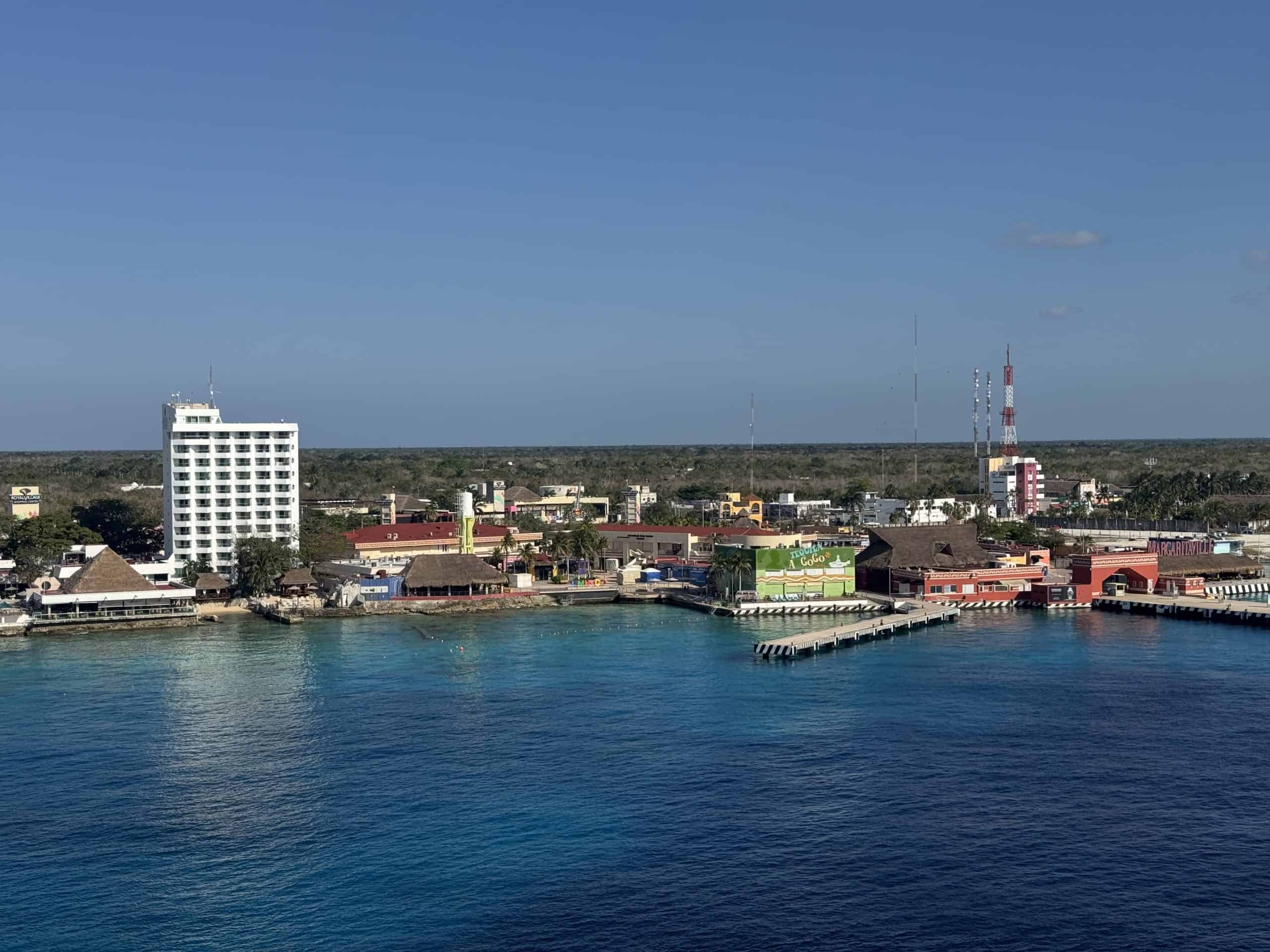 Coastal town with colourful buildings