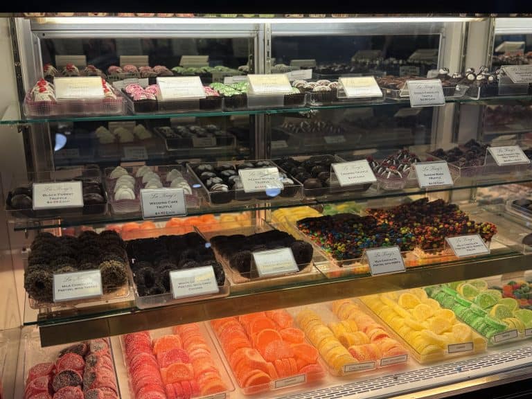 Display case with assorted sweets