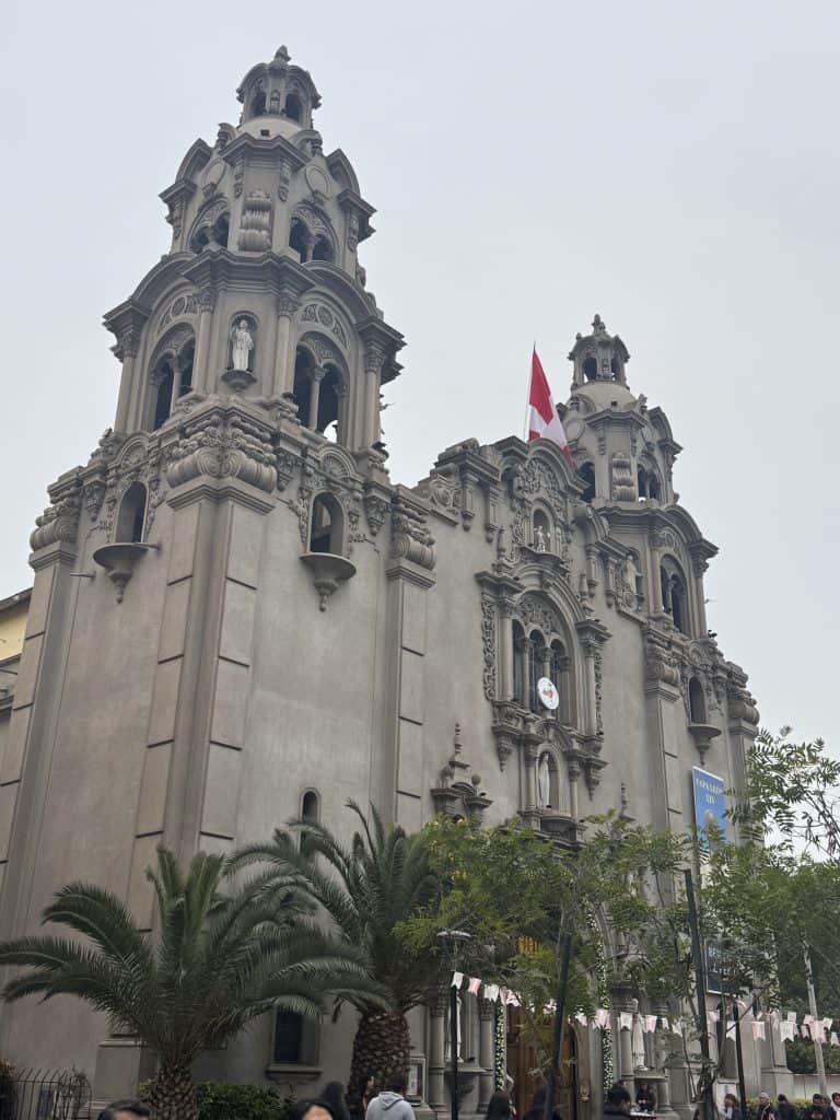 Ornate church with twin towers