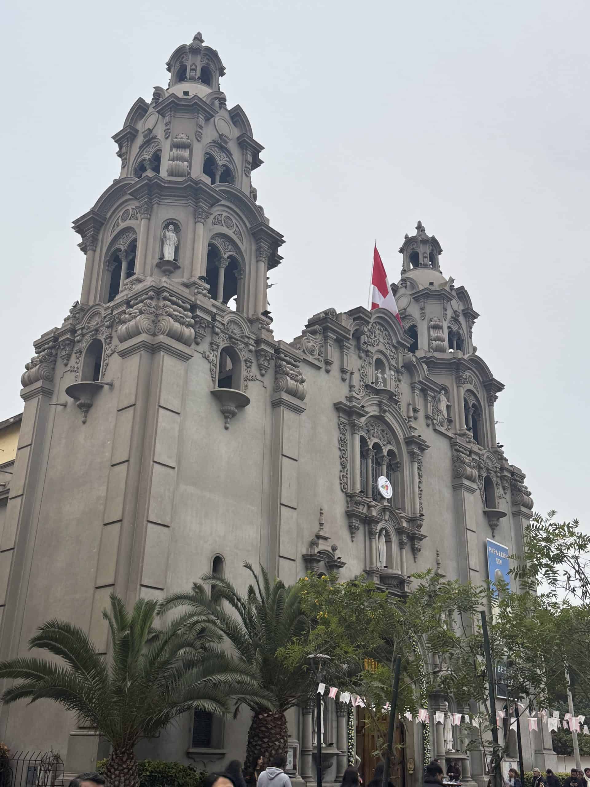 Ornate church with twin towers