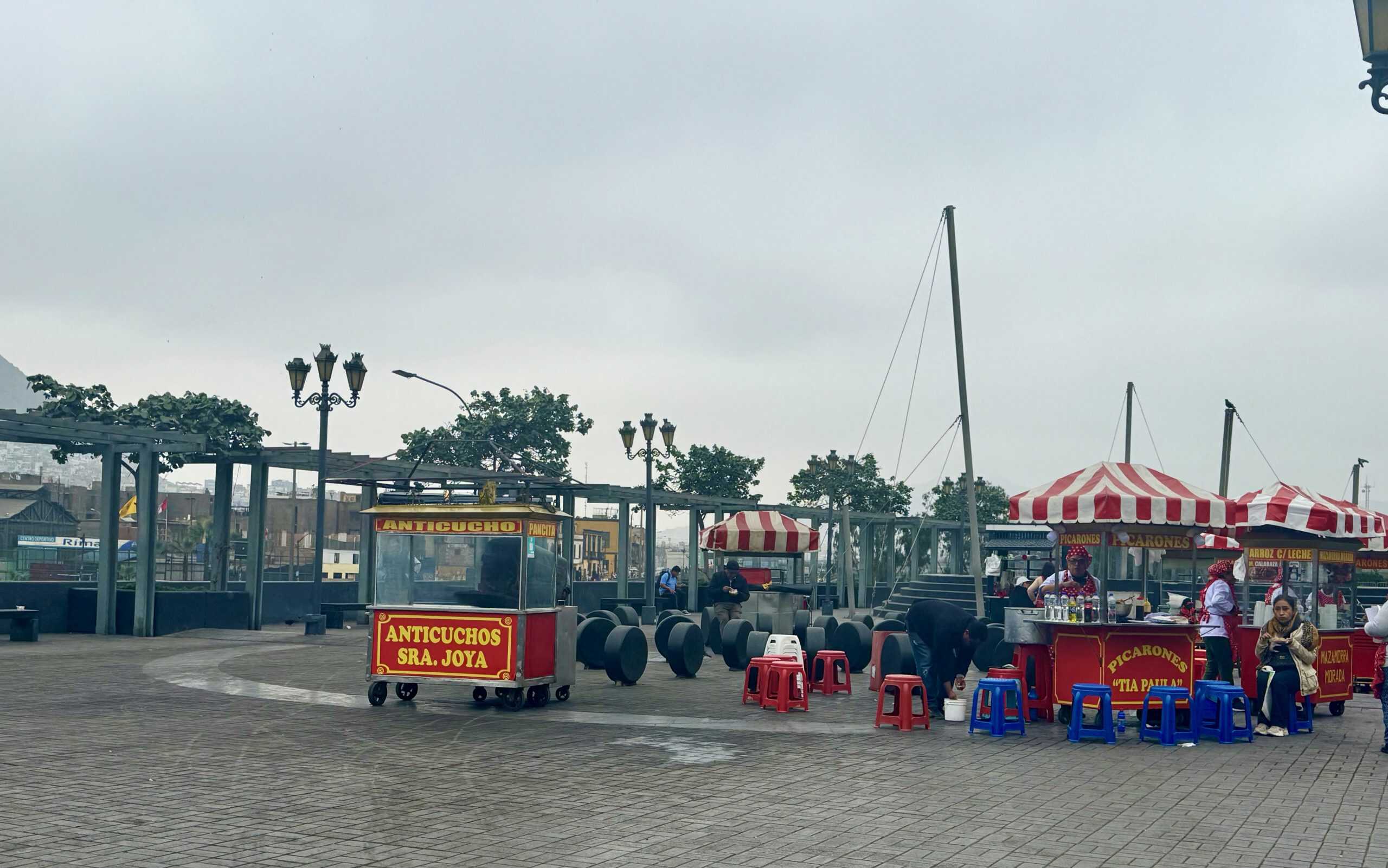 Street food stalls in plaza