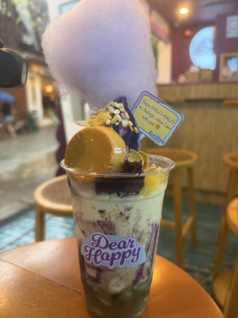 Halo halo dessert with cotton candy