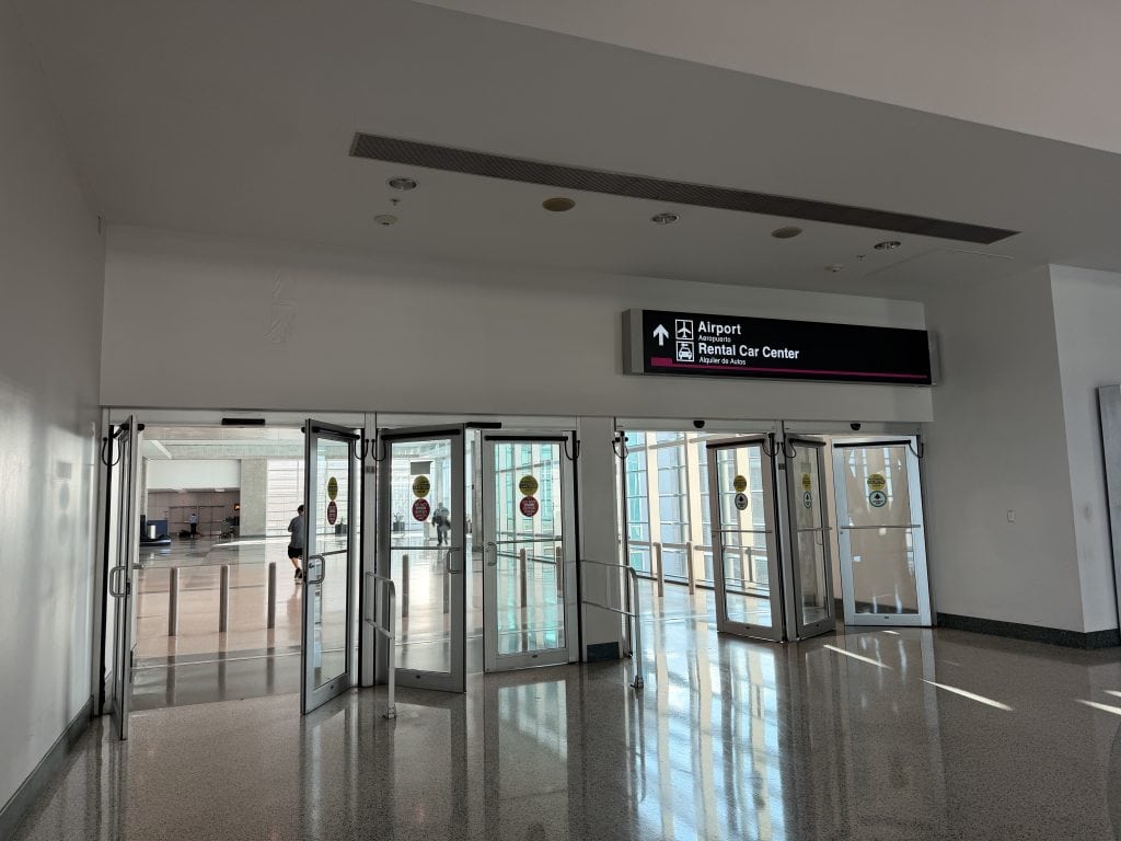 Airport rental car centre entrance