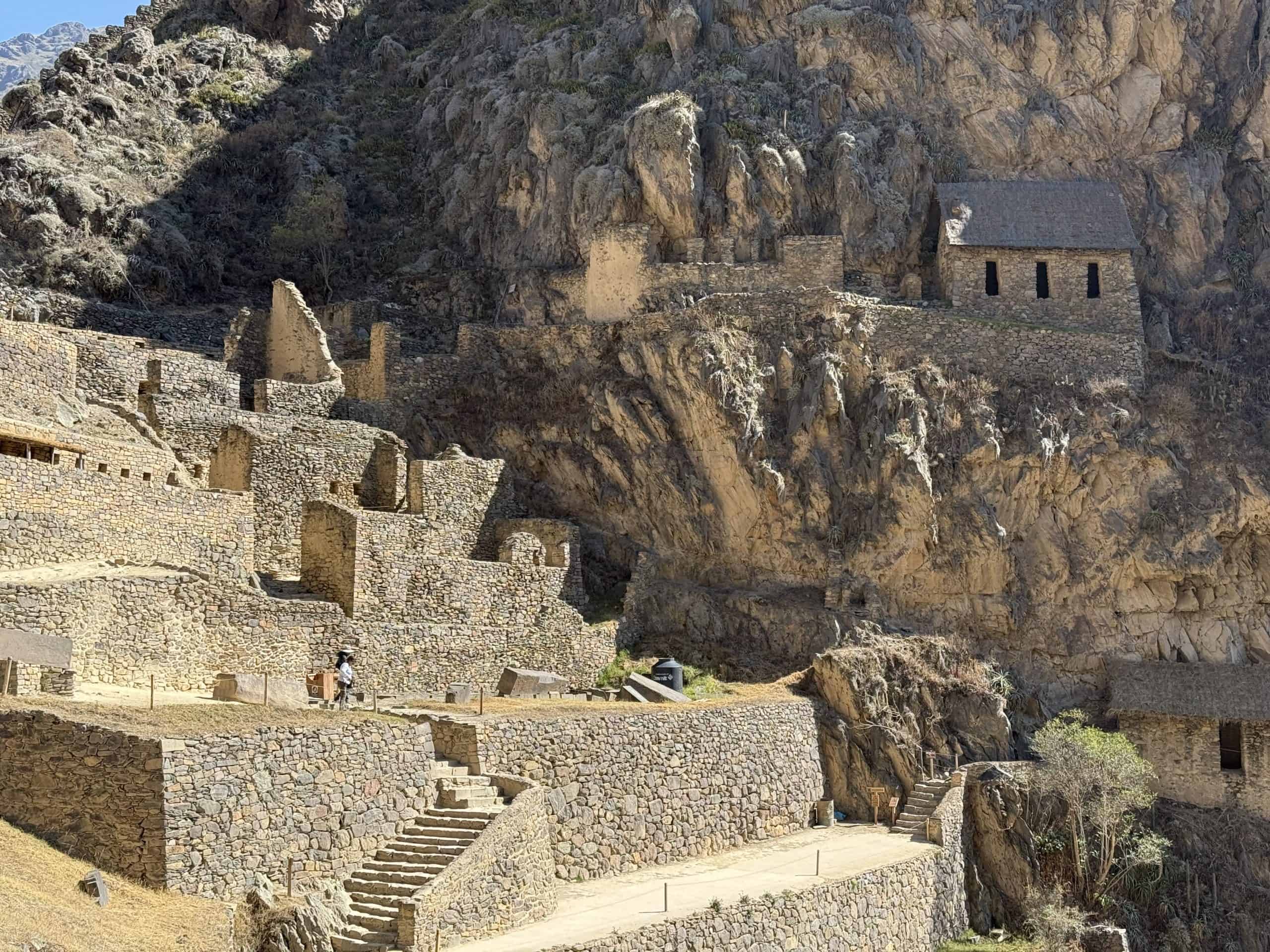 Ancient stone ruins on mountainside