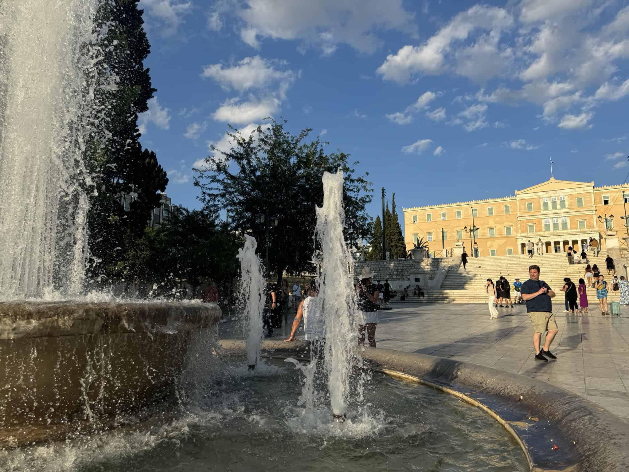 Celebrity Xcel Med — fountain, sky, cloudy
