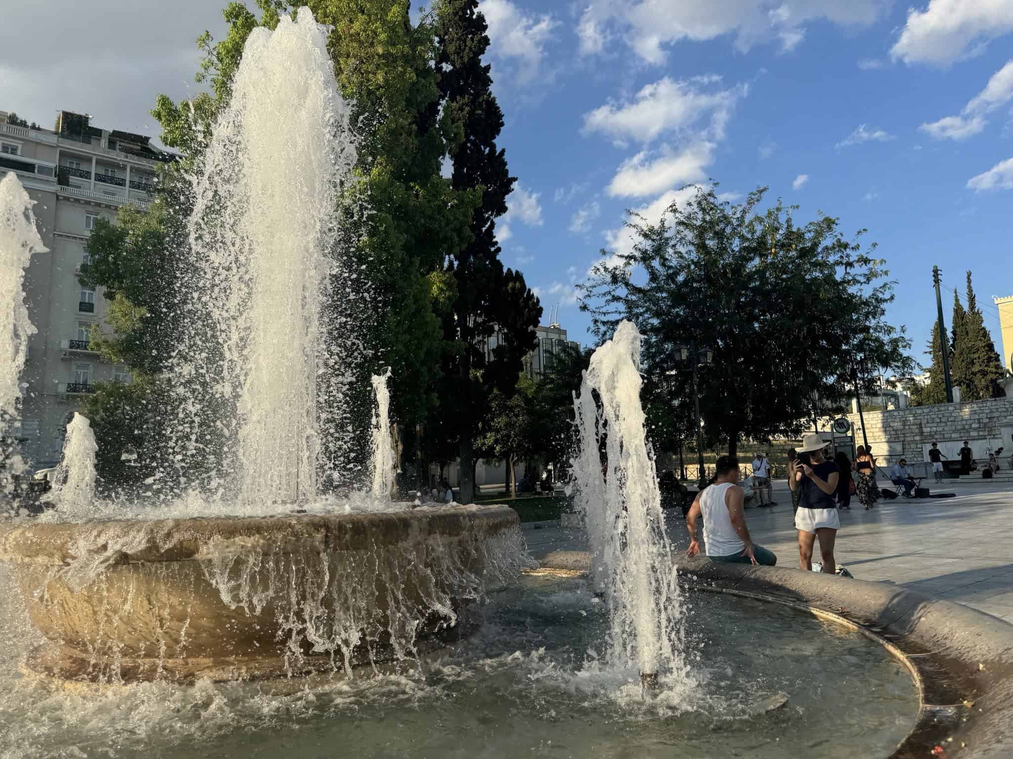 Celebrity Xcel Med — fountain, sky, cloudy
