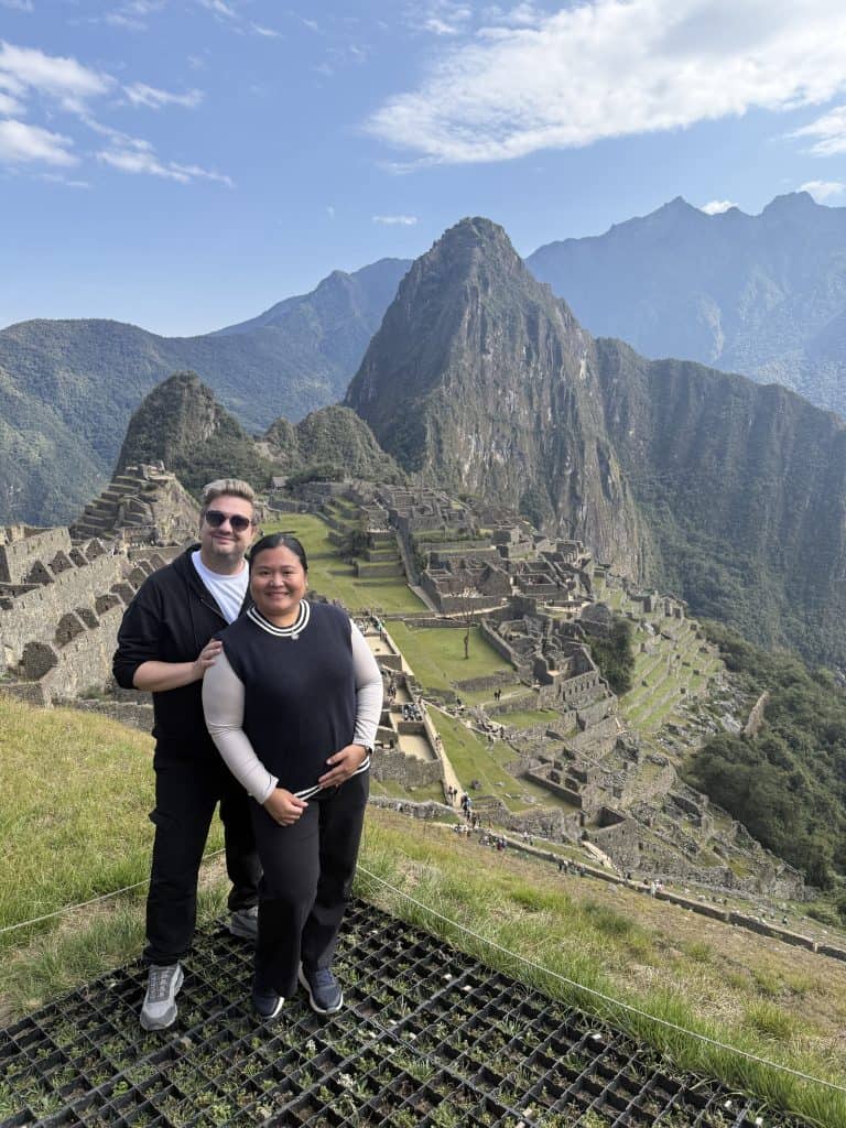 Couple posing at Machu Picchu
